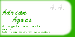 adrian agocs business card
