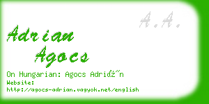 adrian agocs business card